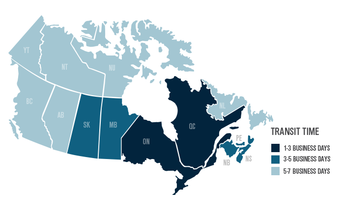 Shipping and Returns Map Graphic