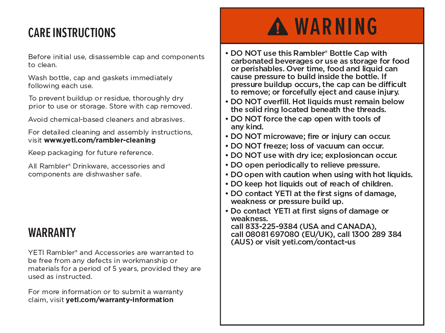 Warning Label Rambler® Jug with Jug Lid & Cap