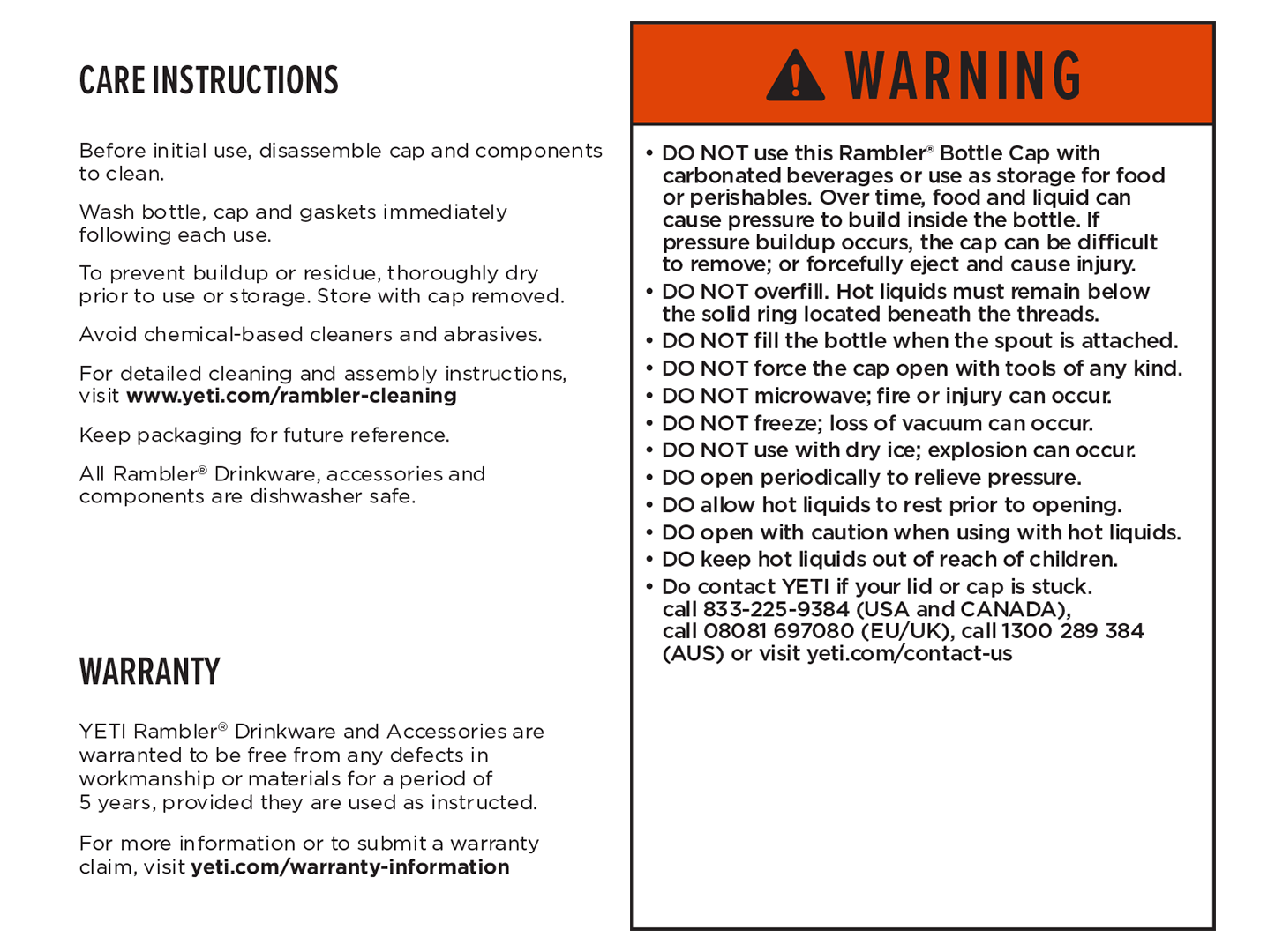 Warning Label Rambler® Bottle with Chug Cap or Magdock™ Cap